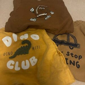 Garanimals Brown and Yellow Long Sleeve Tees